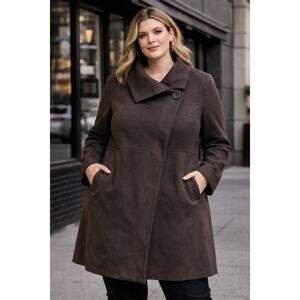 Mossimo Wool Blend Wrap Coat Chocolate Brown XXL Tailored Minimalist Winter